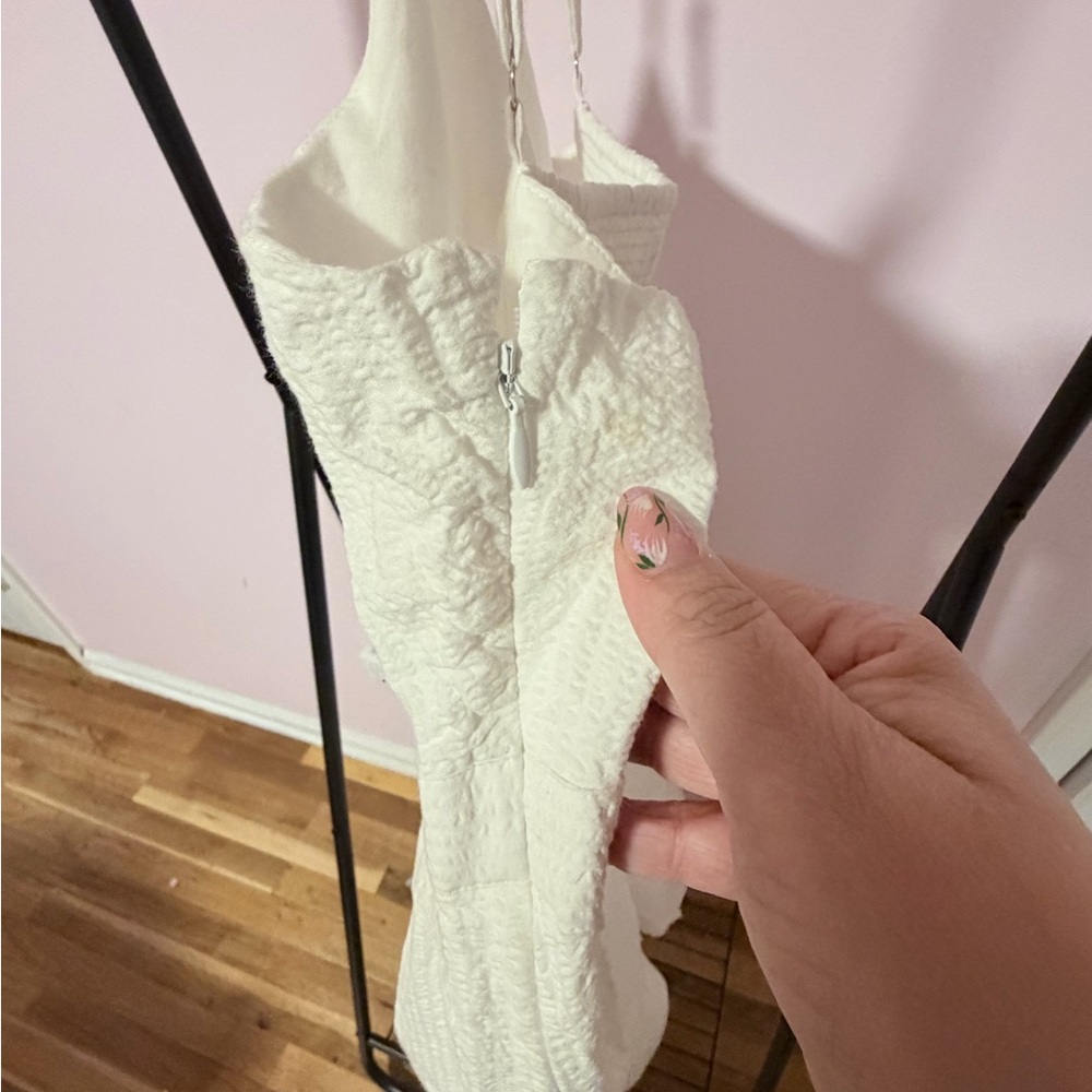 J. Crew Factory Women’s White Seersucker Tie Front Midi Dress NWT Size 18 - Picture 9 of 13
